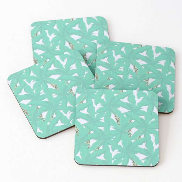 Item preview, Tropical Biscay Green Foliage Brilliant White Design designed and sold by NdesignTrend.