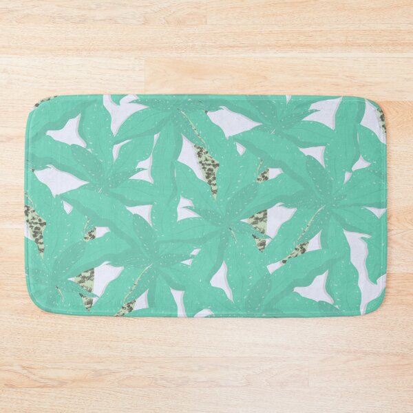 Item preview, Tropical Biscay Green Foliage Brilliant White Design designed and sold by NdesignTrend.