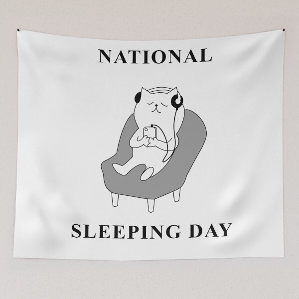 Item preview, National Sleeping Day Cat designed and sold by NationalDay.