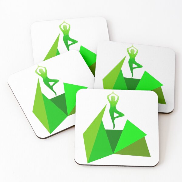 Item preview, Yoga wellness meditation triangles graphic design green designed and sold by BrunoWeicker.