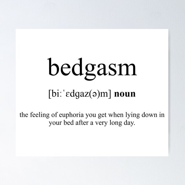 Artikel-Vorschau von Bedgasm (Bettgasmus) Definition | Dictionary Collection, designt und verkauft von Designschmiede.