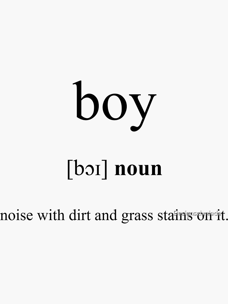 "Boy Definition Dictionary Collection" Sticker by Designschmiede
