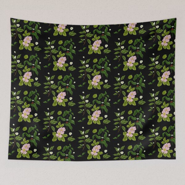 Item preview, Gouache botanical flower pattern designed and sold by heydaydesign.