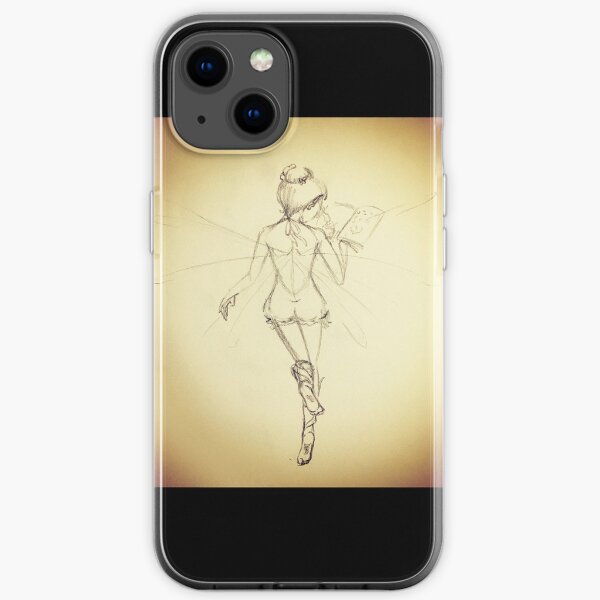 Flying Book Fairy Sketch iPhone Soft Case