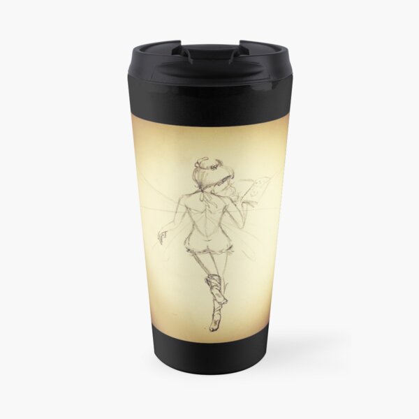 Flying Book Fairy Sketch Travel Coffee Mug
