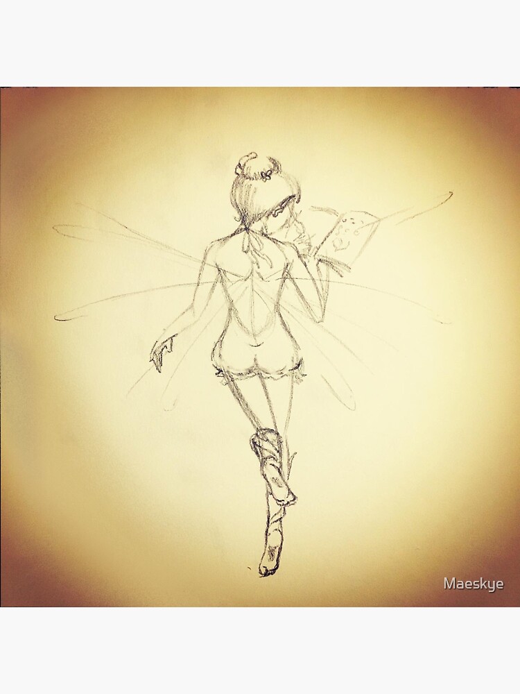 Flying Book Fairy Sketch by Maeskye