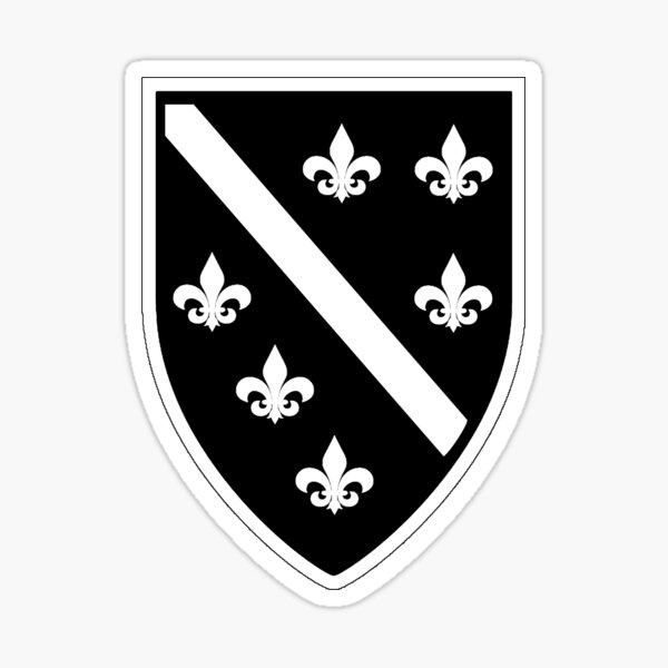 "Bosnia BiH Bosnia-Herzegovina Original Crest in Black & White" Sticker