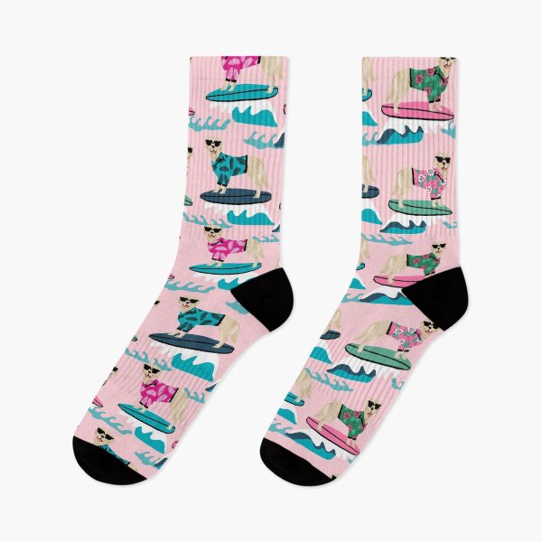 Item preview, Golden Retriever Surfing - pink surfing, hibiscus, girly,  summer, beach, dog surfing, dog surf, hawaii, hawaiian, summer, cute designed and sold by PetFriendly.