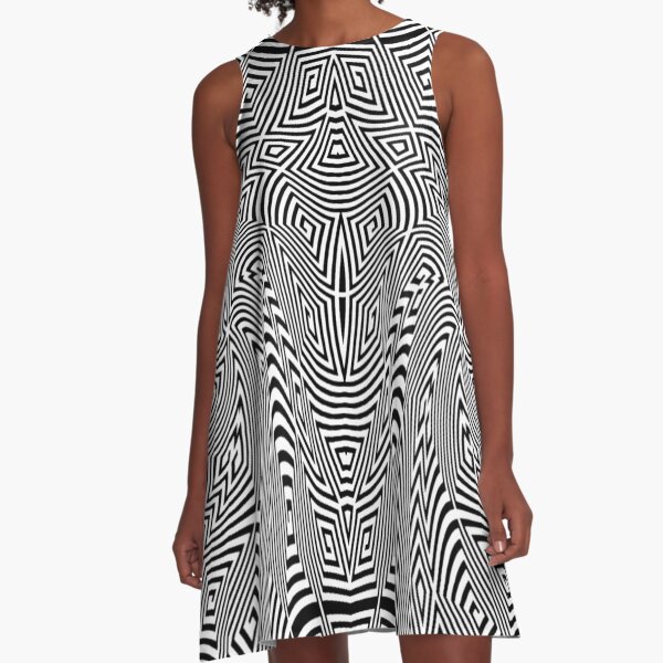 Psychedelic Hypnotic Visual Illusion A-Line Dress