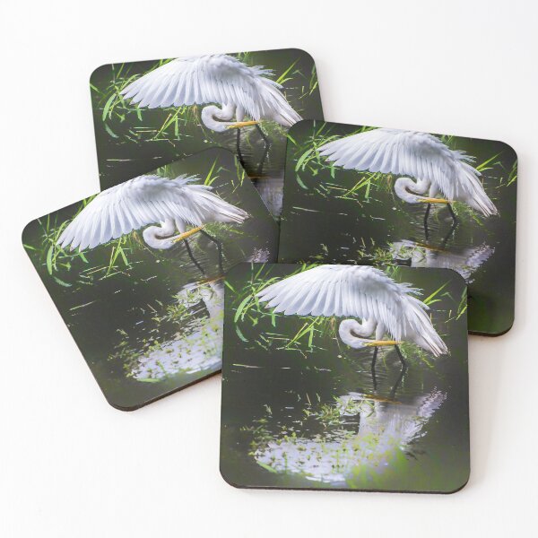 Item preview, Preening egret designed and sold by Joe Saladino.
