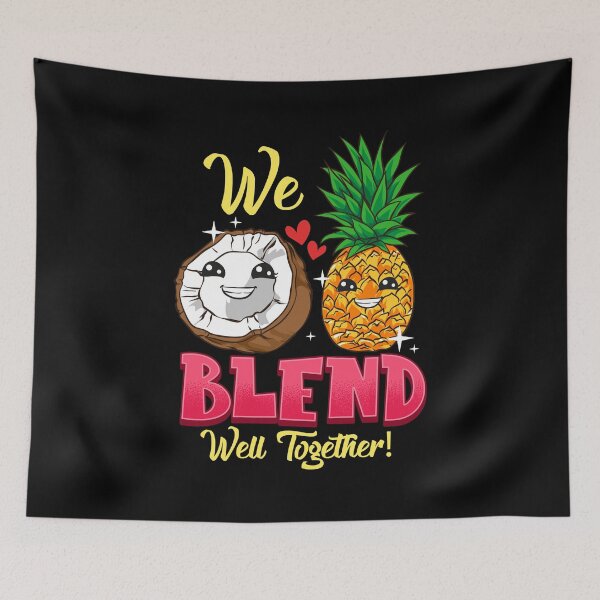 Item preview, We Blend Well Together Funny Pineapple Coconut Pun designed and sold by perfectpresents.