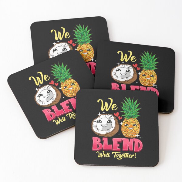 Item preview, We Blend Well Together Funny Pineapple Coconut Pun designed and sold by perfectpresents.