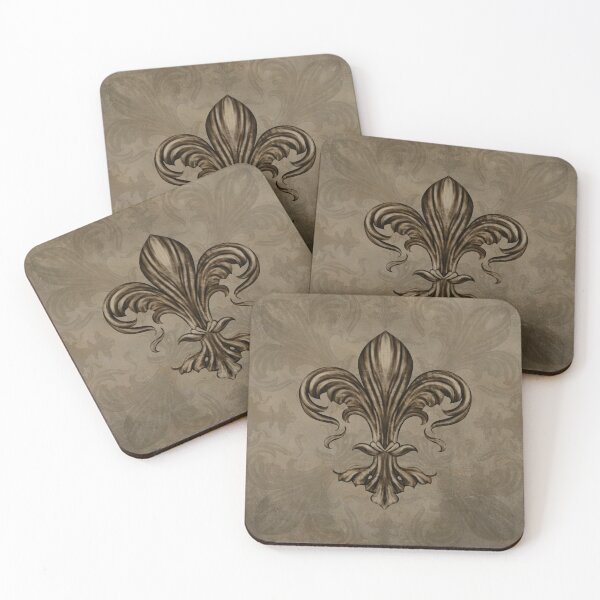 Item preview, Vintage Fleur-de-lis Sepia designed and sold by k9printart.