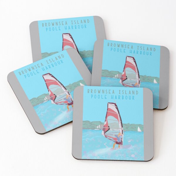 Item preview, Poole Harbour, Brownsea Island windsurfer. Hand drawn Illustration designed and sold by Zoe Jane Designs.