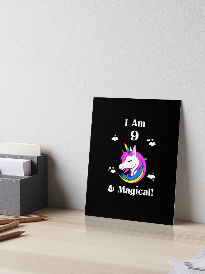 Lámina rígida for Sale con la obra «Soy 9 y mágico lindo unicornio