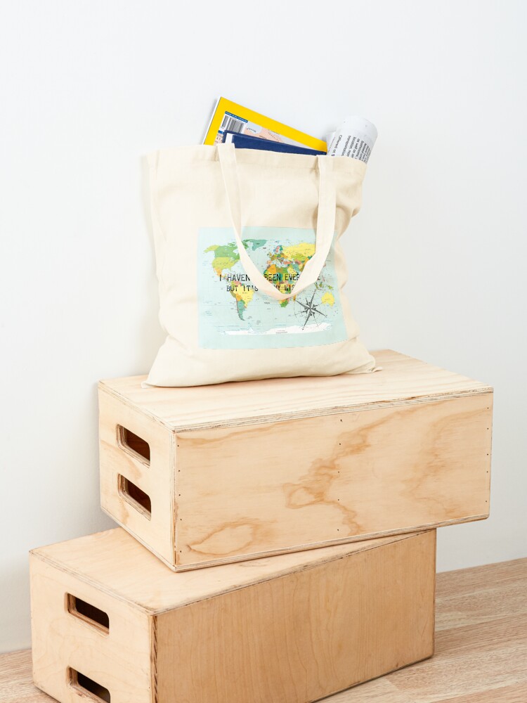 Alternate view of I haven't been everywhere but it's on my list - travel quote Tote Bag