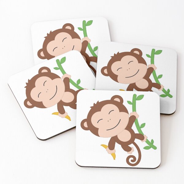 Item preview, Monkey with banana and liana designed and sold by animalsandkids.
