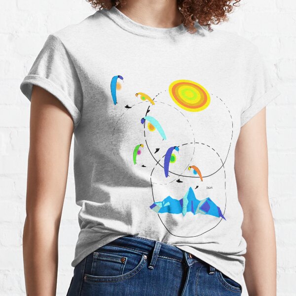Berg, paraglider, paragliding, sun Classic T-Shirt