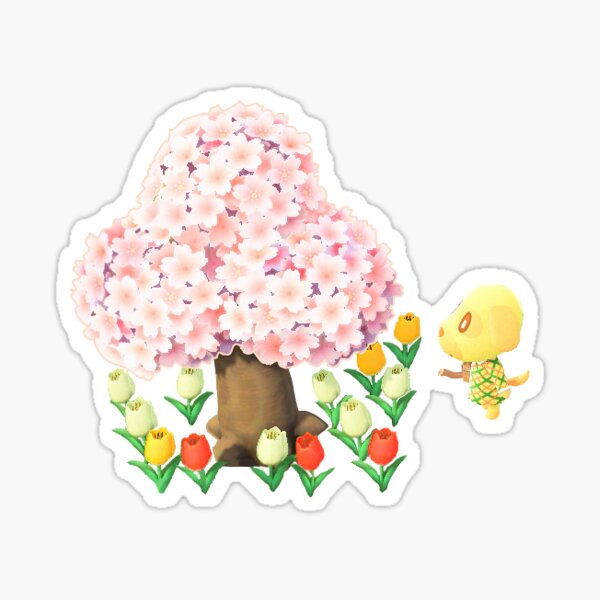 Vista previa del artículo con la obra «Cerezo Goldie y tulipanes», diseñado y vendido por BethGryffin.