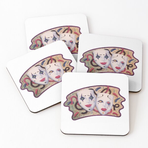 Item preview, Smile now Cry later drama masks designed and sold by anything airbrushed.