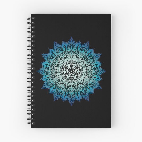 Item preview, Teal and Turquoise Ombre Abstract Mandala with Black Background designed and sold by bionikarex.