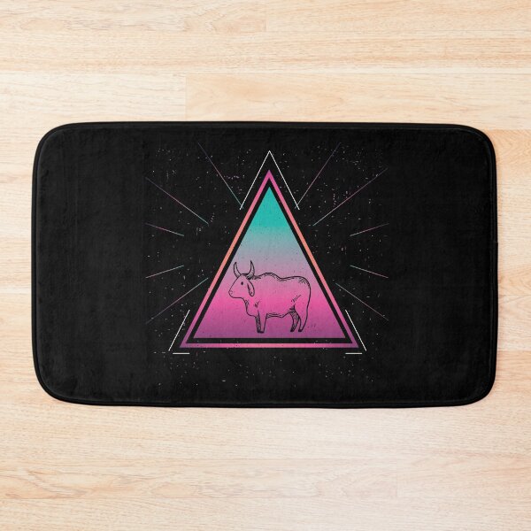 Item preview, Colorful Zebu Geometrical Triangle Brahman Retro Style print designed and sold by Grabitees.