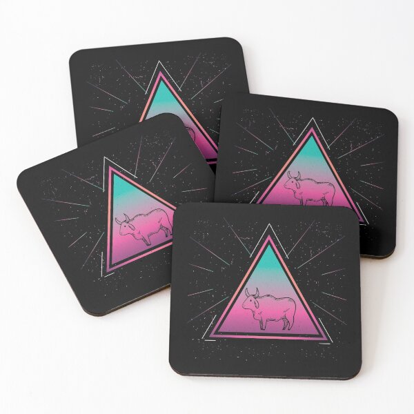 Item preview, Colorful Zebu Geometrical Triangle Brahman Retro Style print designed and sold by Grabitees.