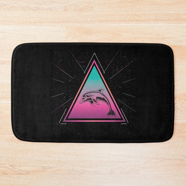 Item preview, Colorful Dolphin Geometrical Triangle Cetacea Retro Style print designed and sold by Grabitees.