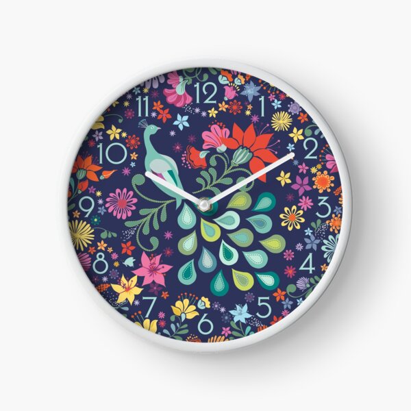 Peacock Sanctuary Clock