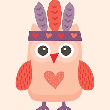 Artwork thumbnail, Hipster Owlet on Blush Pink by Daisy Beatrice