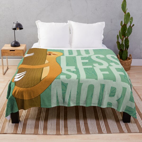 Item preview, Funny sloth hugging tree while sleeping, with "Do Less Sleep More" caption. designed and sold by borednomad.