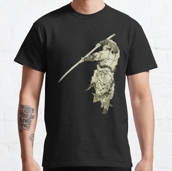 HOKUSAI. Sun Wukong, wielding his Staff. Classic T-Shirt