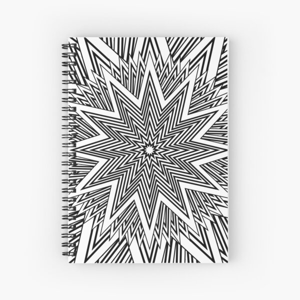 12 point Black and White Stars Spiral Notebook