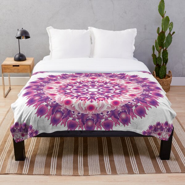 Item preview, Plush Floral Mandala Pinks and Purples White Background  designed and sold by STPBooks.