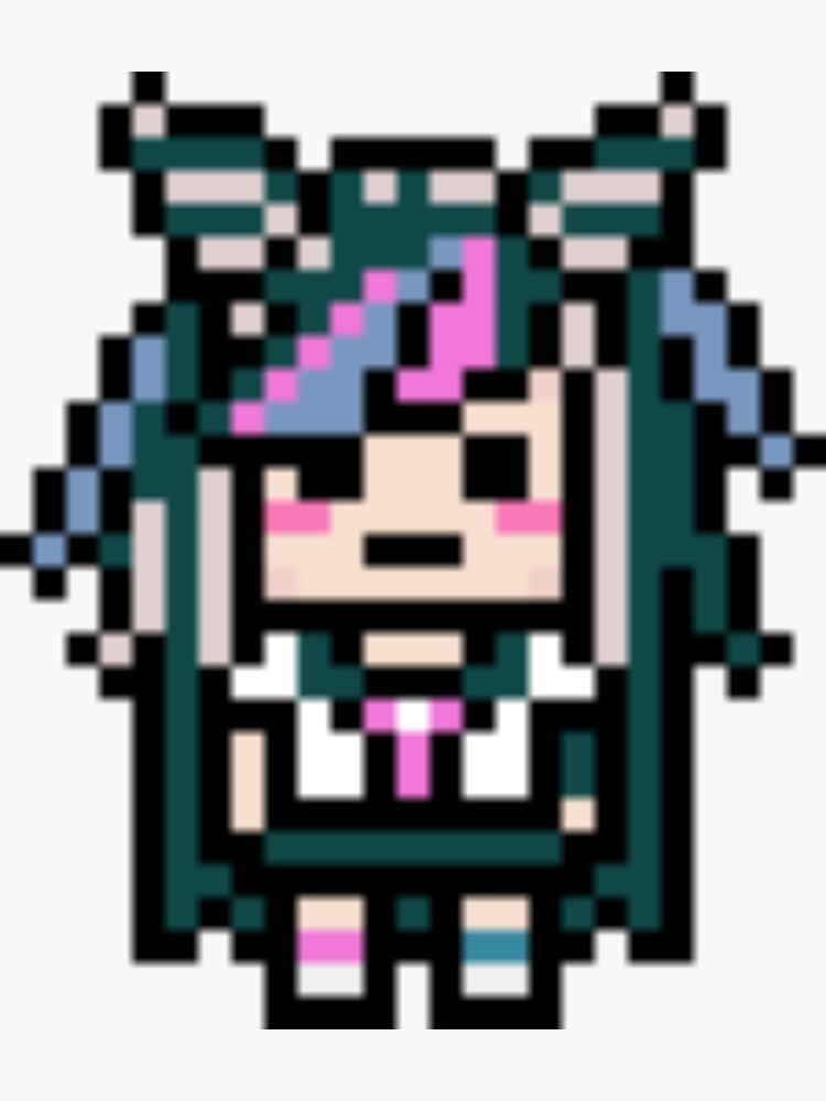 "Ibuki Mioda Pixel Sprite" Sticker by ellalune | Redbubble