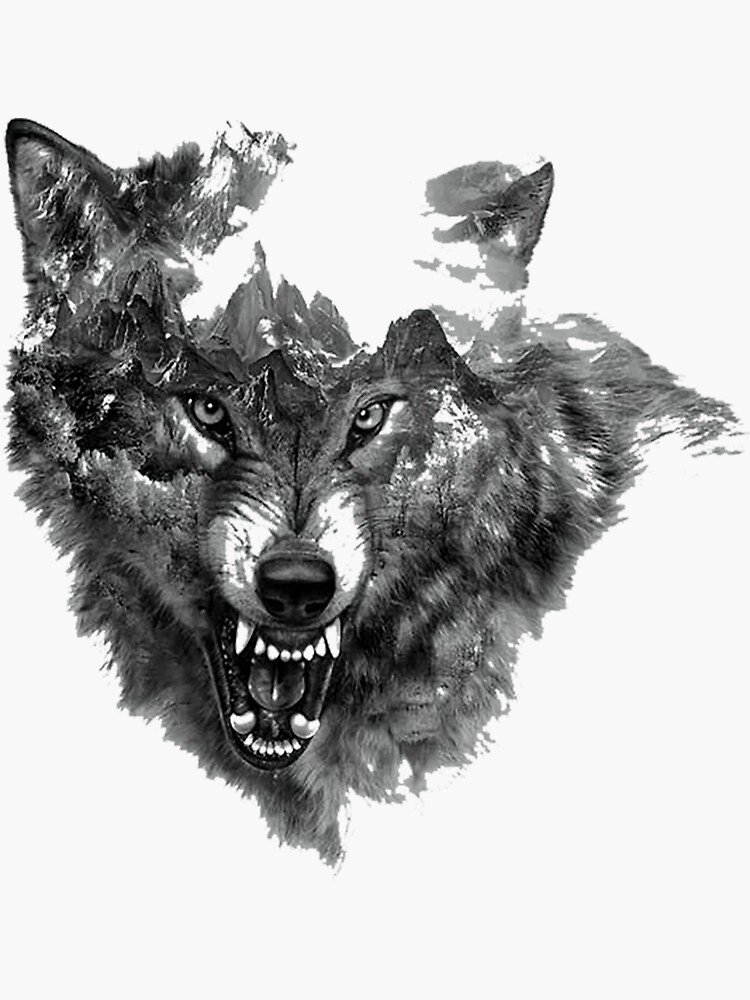 "ANGRY WOLF" Sticker by SHUBHAM111 Redbubble