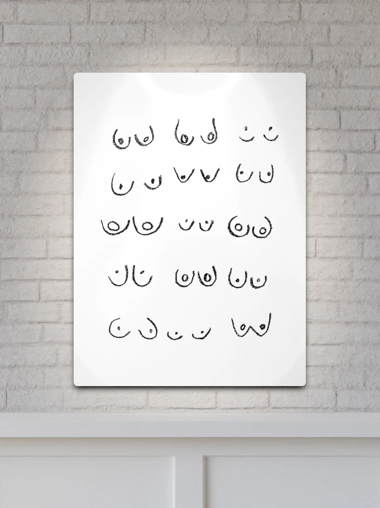 Boobs Illustration Different Types Metal Print for Sale by MeganHeloise