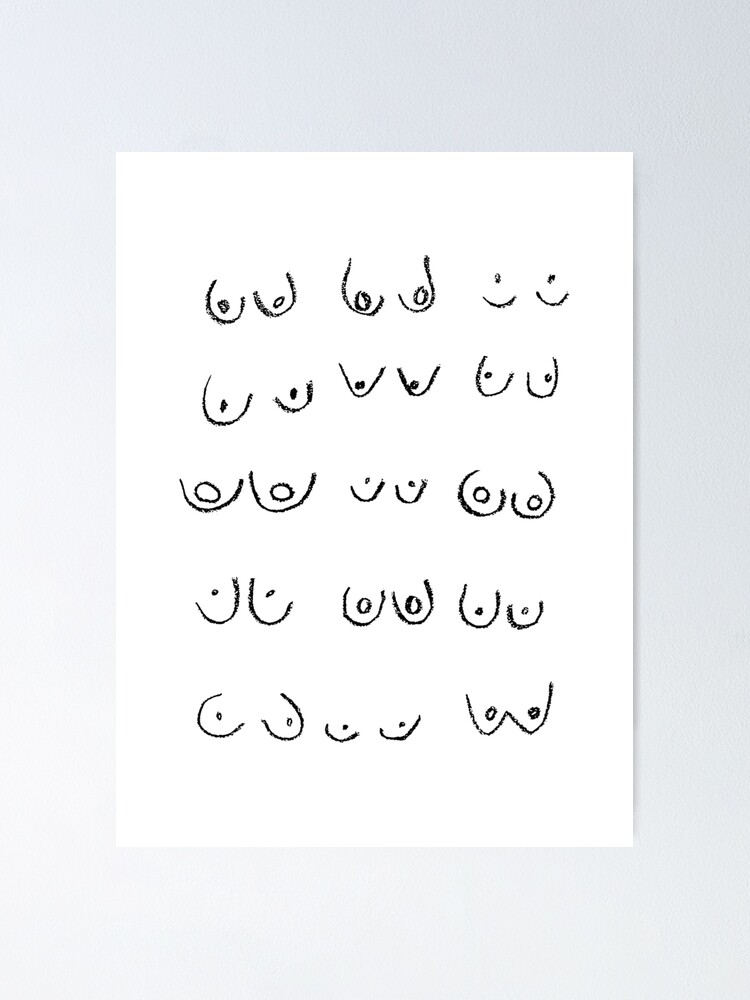 Boobs Illustration Different Types Poster for Sale by