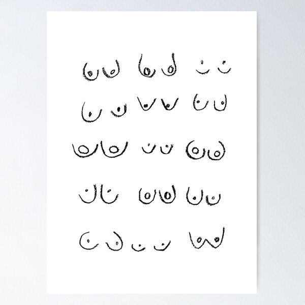 Boobs Illustration Different Types Art Print for Sale by