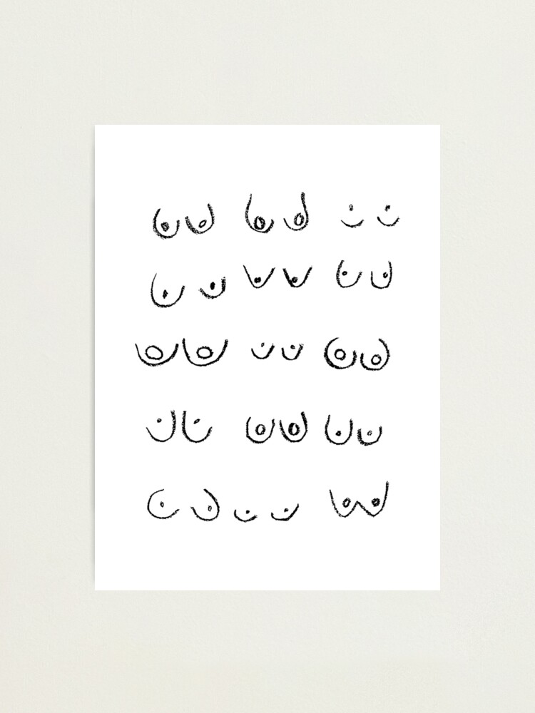 Boobs Illustration Different Types Photographic Print for Sale by  MeganHeloise