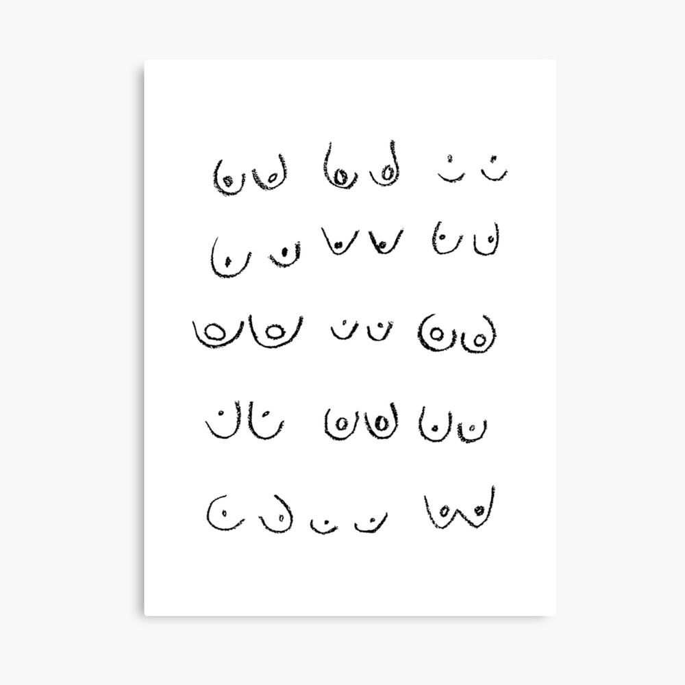 Boobs Illustration Different Types Art Board Print for Sale by  MeganHeloise