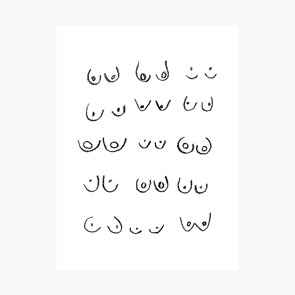 Boobs Illustration Different Types Art Print for Sale by MeganHeloise