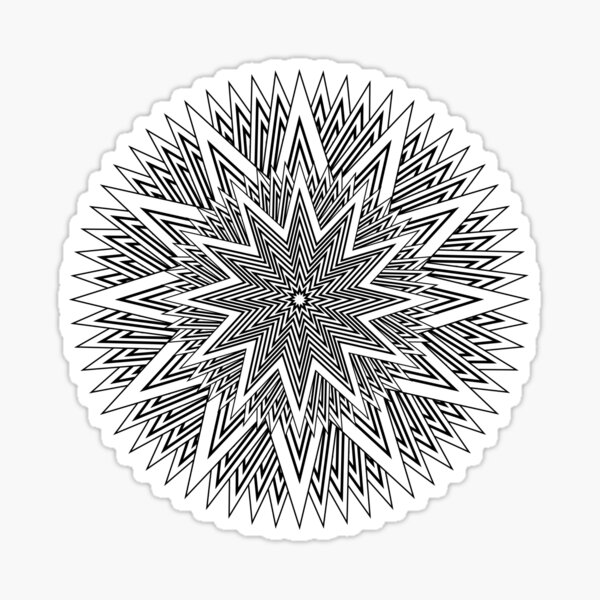 12 point Black and White Stars Sticker