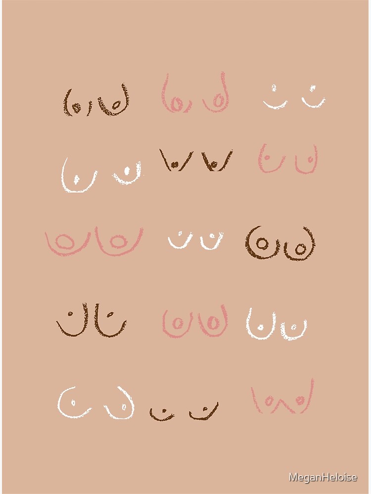 Boobs Illustration Different Types Poster for Sale by MeganHeloise