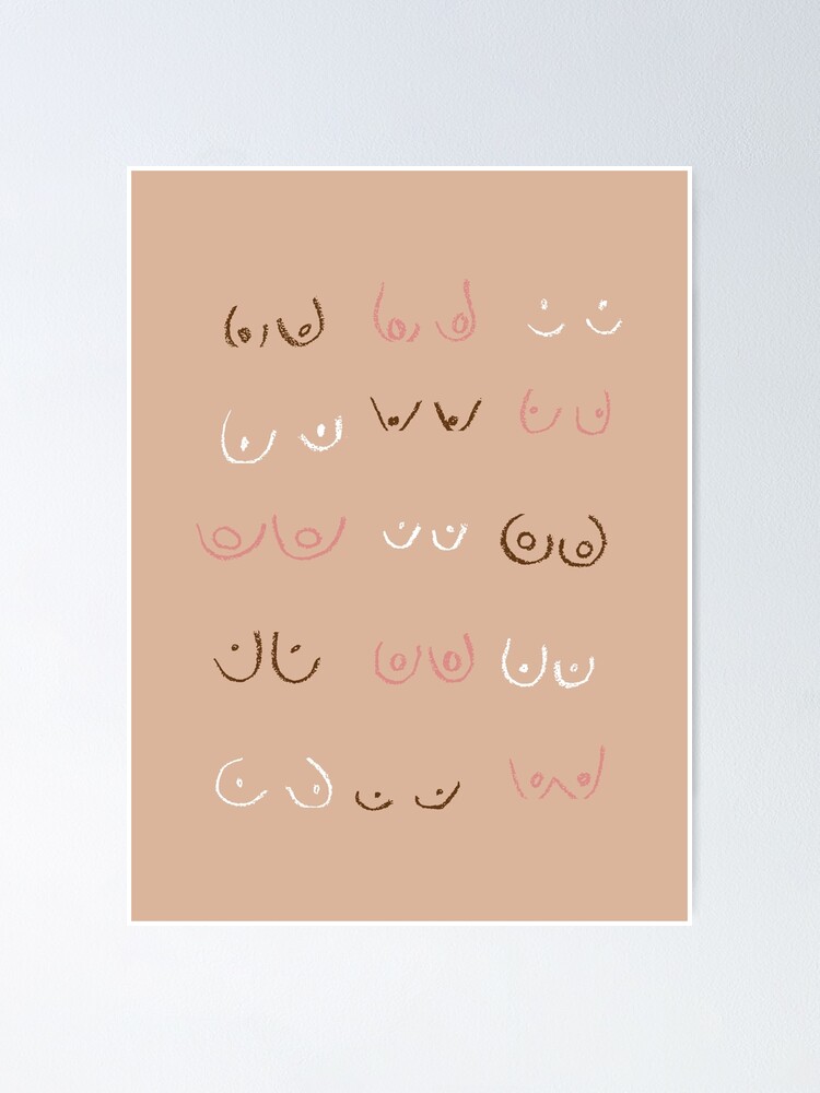 Nude Boobs Illustration Different Types Poster for Sale by