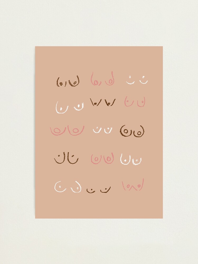 Boobs Illustration Different Types Photographic Print for Sale by