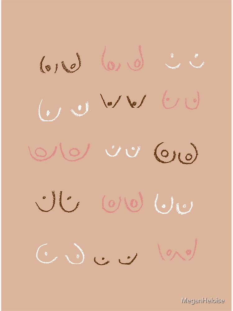 Nude Boobs Illustration Different Types Sticker for Sale by MeganHeloise