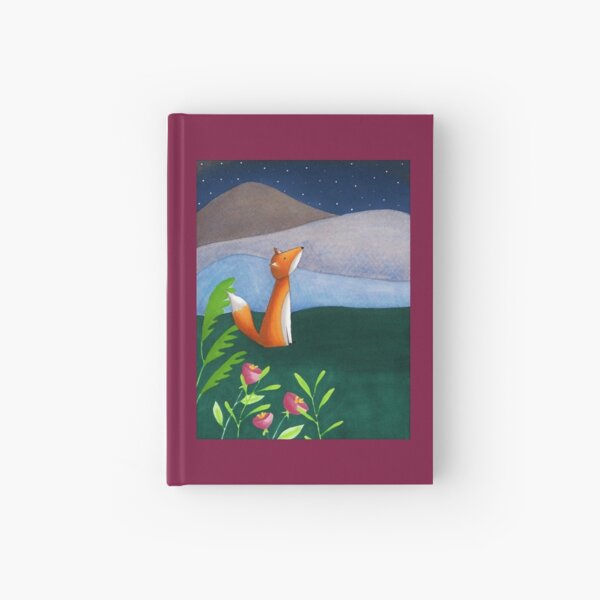The Night Sky Fox Hardcover Journal