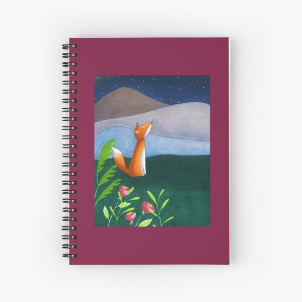 The Night Sky Fox Spiral Notebook