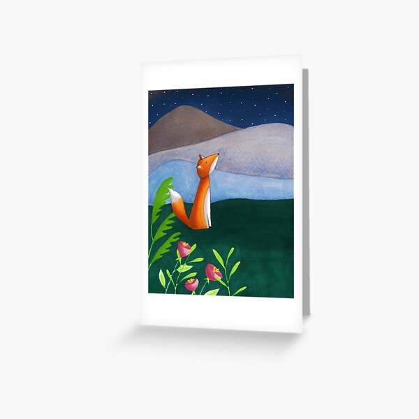 The Night Sky Fox Greeting Card